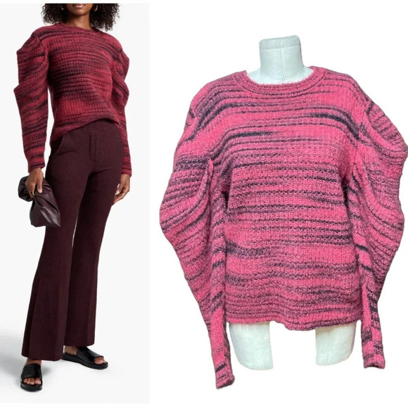 NAADAM‎ Space-Dyed Alpaca-Blend Sweater Magenta Size Large - Picture 1 of 10